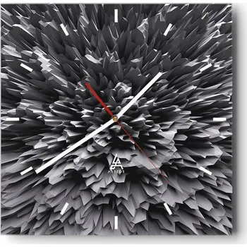 Hodiny Velké nástěnné hodiny na zeď 40x40 3D Skleněné hodiny Čtvercové Tiché