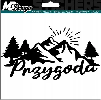 Samolepicí dekorace na vozidlo NÁLEPKA na auto DOBRODRUŽSTVÍ HORY SLUNCE 8x15 cm