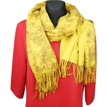 Šála Dámská šála písková se zvířaty a stromy 2v1 (Oboustranný dámský šál )