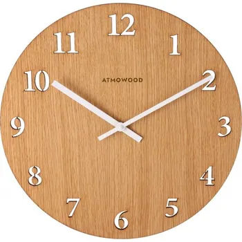 Hodiny dubové numerické hodiny 34 cm - bílé ručičky