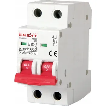 vypínač Jistič PRO. B10 10A 2P, vstup pro lištu s vidlicemi