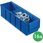 Allit Plastový regálový box ShelfBox typ A - 91 x 300 x 81 mm, 16 ks, modrý 164462695