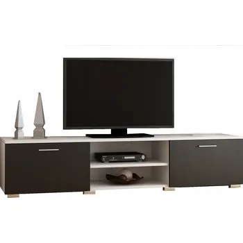 Televizní stolek Moderní TV stolek/skříňka 150 BÍLO-ČERNÁ ROMA