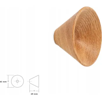 Nábytkové kování Nábytková úchytka VIEFE CONIC 0538 rozteč 0, délka 43 dřevo dub 0538043W16