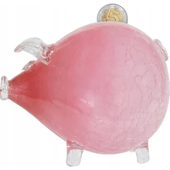 Obraz RŮŽOVÉ PRASÁTKO POKLADNIČKA VELKÁ SKLENĚNÁ JAKO DÁREK
