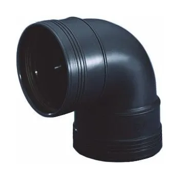 Černé PP koleno Ø 75 mm 90°, oboustranné hrdlo