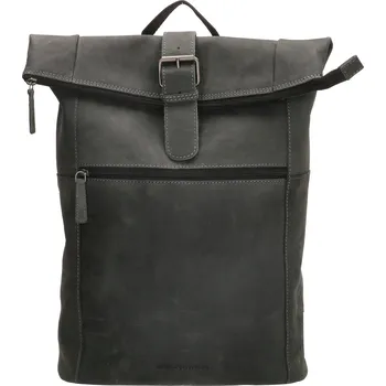 turistický batoh Kožený unisex batoh Hide & Stitches Idaho - černý 19L