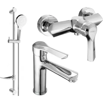 MEXEN/S - Saber DF05 Set umyvadlové a sprchové baterie s příslušenstvím, chrom 72104DF05-00
