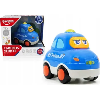 Hračka pro nejmenší AUTÍČKO POLICIE PRVNÍ HRAČKA do ruky pro miminko SVĚTLO ZVUK 12m+