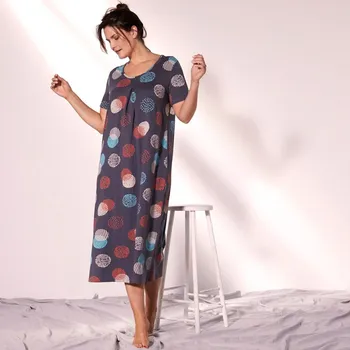 Dámská noční košile Blancheporte Dlouhá noční košile s potiskem antracitová šedá 50