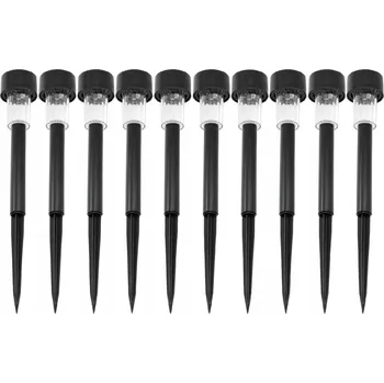 Venkovní osvětlení Sada 10 ks solárních zapichovacích lamp CALLA černá ZAHRADNÍ studená barva 31 cm