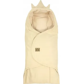 Dětská deka Zavinovací deka s kapucí Little Elite, Kralovská koruna - béžová