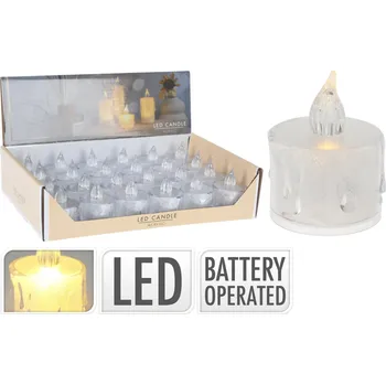 Svíčka Svíčka čajová LED pr.3,6x5 cm BÍ s bateriemi