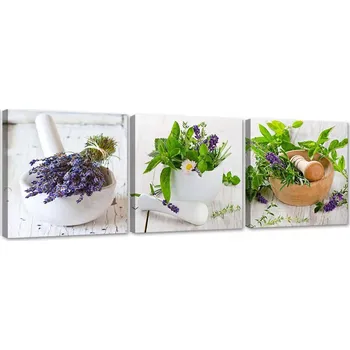 Obraz TROJDÍLNÝ OBRAZ Bylinky a koření 90x30