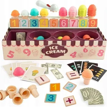 Dřevěná hračka Učení se počítání Top Bright Zmrzlinárna Věk 2+ 87 dílků