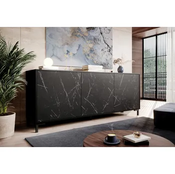 Komoda Nábytek PEGAS s.r.o. Komoda MARMO KOM200/3D, černá