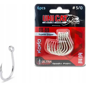 Rybářský háček Háčky zemní, mořské, s otřepem Uni Cat ZX-2 Power Gripper 6 ks