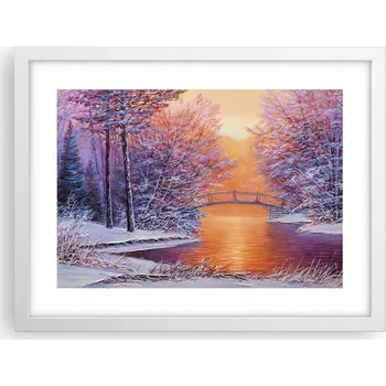 Obraz Obraz plakát v bílém rámu do obýváku 40x30 krajina foto na zeď