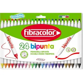 Fibracolor oboustranné fixy 24 barev. Bipunta