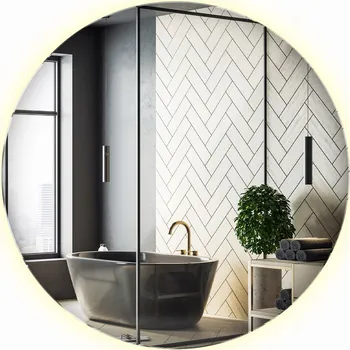 Zrcadlo Osvětlené Zrcadlo do Koupelny Kulaté na Zeď Designové 70 cm Boho