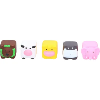 Hračka pro nejmenší Gumová zvířátka STAVEBNICE hračka do koupele1