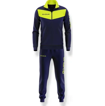 Souprava GIVOVA VISA FLUO, barva 0419 tmavě modrá - zářivě žlutá, velikost XS