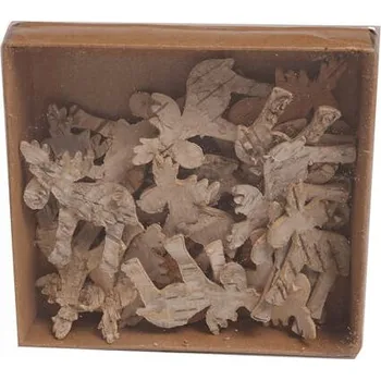 Vánoční dekorace Dekorace - Ozdoba - Sobí z kůry - 5 cm - Bělené - 24 kusů