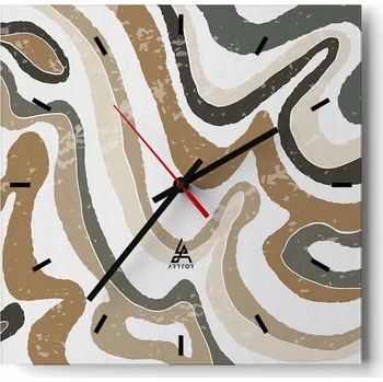 Hodiny Velké nástěnné hodiny 40x40 Abstrakce Skleněné tiché hodiny