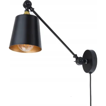 Nástěnné svítidlo Nastěnné nastavitelné svítidlo černé kovové LOFT s kabelem