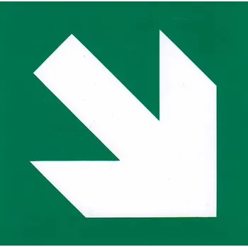Značení Symbol - směr úniku šikmý (samolepka 87x87 mm)