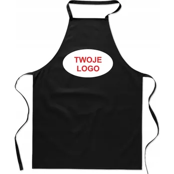 Kuchyňská zástěra ČERNÁ KUCHYŇSKÁ ZÁSTĚRA S VAŠÍM LOGEM potisk firmy reklama FA_353