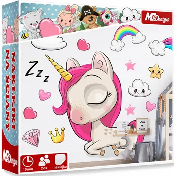 Samolepící dekorace XL VELKÁ Samolepka na stěnu JEDNOROŽEC 64x57