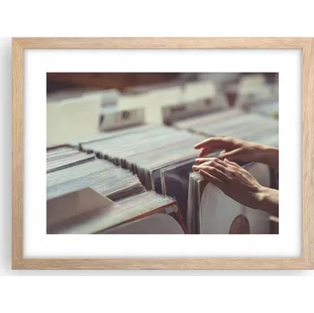 Obraz Obraz plakát v rámu světlý dub do obýváku 40x30 deska hudba foto na zeď