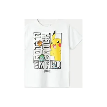 Pánské tričko NAME IT T-Shirt Flame Pokemon 13240895 Bílá Standard Fit 134_140