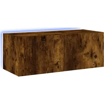 Televizní stolek TV stolek s LED osvětlením 80x35x31 cm dub