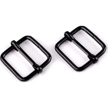 Posunovač na popruhy šíře 20 mm čtvercový Varianta: 5 černý lak, Balení: 50 ks