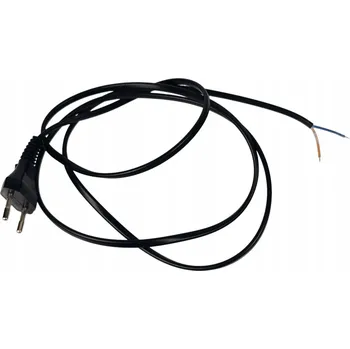elektrický kabel Kabel s plochou zástrčkou 2x0,50 mm, 1,5 m, černý - vyrobeno v Polsku