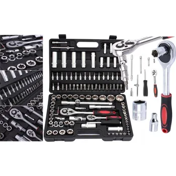 Sada nářadí SADA NÁŘADÍ KLÍČE GOLA 108 dílů. SADA HLAVIC BITŮ TORX KUFR CRV