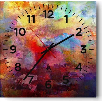 Hodiny Kuchyňské nástěnné hodiny 30x30 Abstrakce Skleněné hodiny do obýváku Moderní Tiché