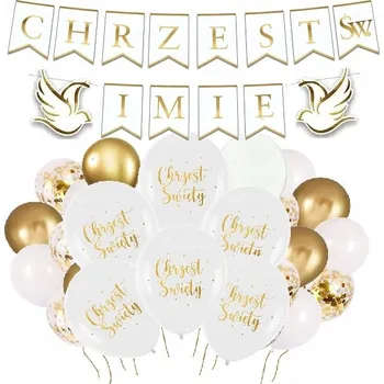 Balónek BALÓNKY KŘTINY dekorace na křtiny banner JMÉNO