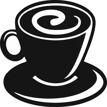 Samolepící dekorace Samolepka na stěnu Drukart šálek černá 35x35 cm