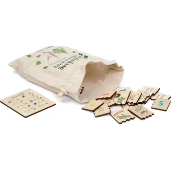 Dřevěná hračka Lesní svět Počítáme s přírodou Montessori - Listy a plody