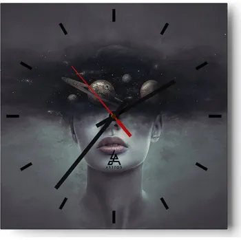 Hodiny Velké nástěnné hodiny 40x40 Abstrakce Skleněné tiché hodiny