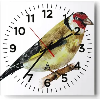 Hodiny Nástěnné hodiny do obýváku 40x40 Stehlík Bezhluké hodiny na skle Tiché