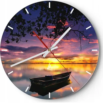 Hodiny Velké nástěnné hodiny 40x40 Krajina Skleněné hodiny Kulatý Tiché