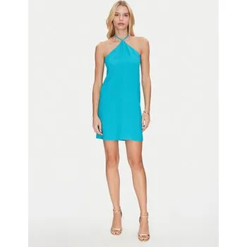 Dámské šaty Simona Corsellini Koktejlové šaty P25CPAB03501 Modrá Slim Fit 40