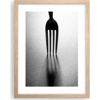 Obraz Obraz plakát v rámu světlý dub do obýváku 30x40 vidlička plakáty na zeď
