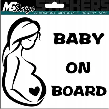 Samolepicí dekorace na vozidlo NÁLEPKA na auto DÍTĚ V AUTĚ ŽENA SRDCE 13x15