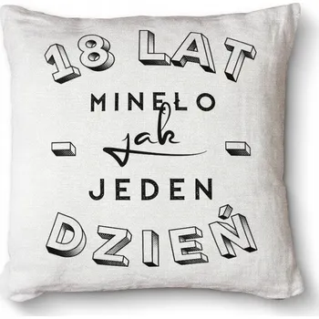 Polštář Polštář na zip Premium 40x40 - 18 let uběhlo jako jeden den