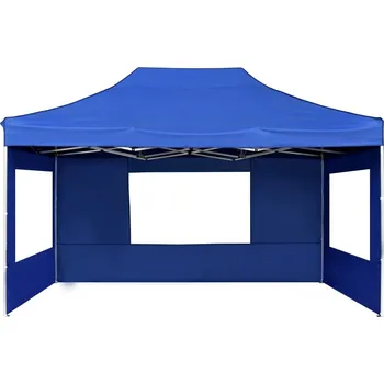 Zahradní stavba OMAXI Profesionální skládací party stan + stěny hliník 4,5x3 m modrý 550510